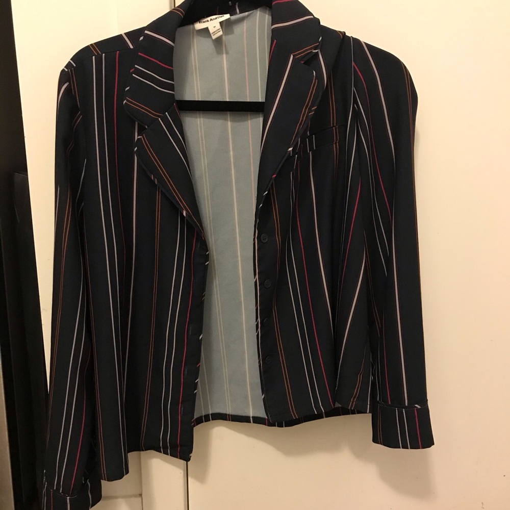 Striped collared shirt